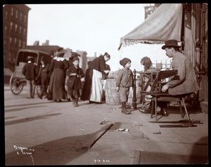 Vista, de, um, mascate, ligado, 7th, avenida, nova iorque, 1903, (silver, gelatin, imprime)